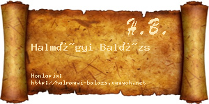 Halmágyi Balázs névjegykártya